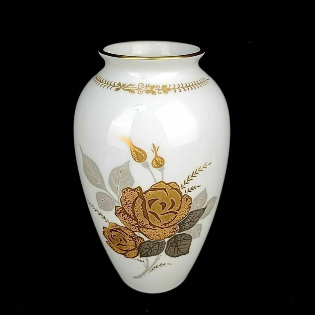 大倉陶園 - ☆未使用 ◇ 大倉陶園 金蝕バラ 花瓶 箱つき 特注品 大倉陶園 - ☆未使用 ◇ 大倉陶園 金蝕バラ 花瓶 箱つき 特注品