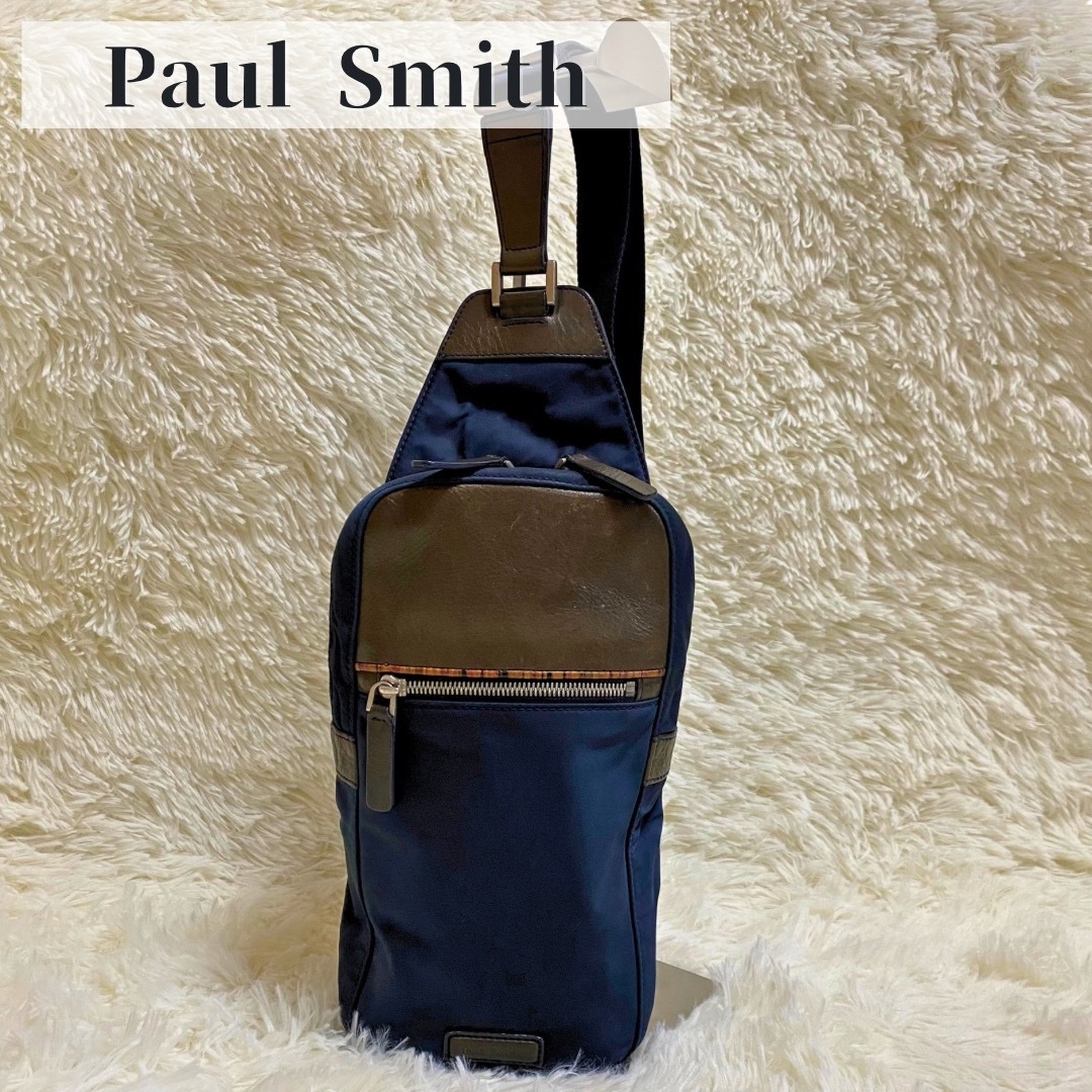 Paul Smith - 【高級】 Paul Smith レザー ナイロン ボディ Paul Smith - 【高級】 Paul Smith レザー ナイロン ボディ