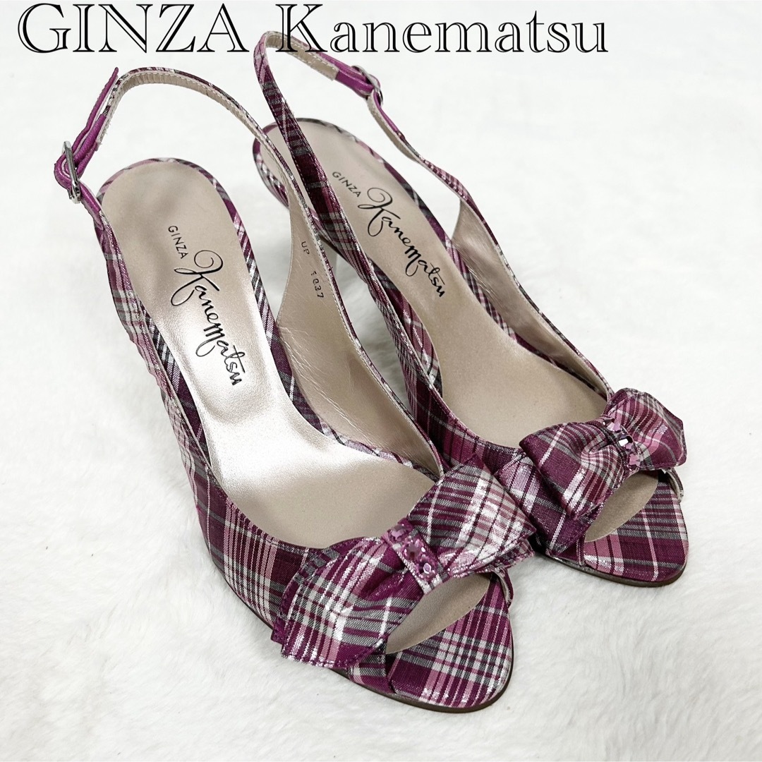 GINZA Kanematsu - 極美品!銀座かねまつ チェック柄 リボン GINZA Kanematsu - 極美品!銀座かねまつ チェック柄 リボン