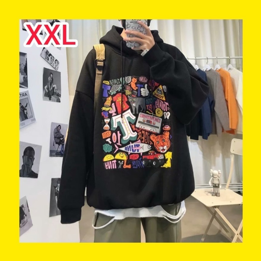 スウェット トレーナー XXL 黒 長袖 メンズの通販 by tani's スウェット トレーナー XXL 黒 長袖 メンズの通販 by tani's