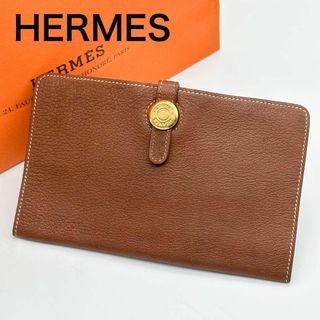 HERMES - 【希少】エルメス ドゴン MM ブラウン ゴールド 二 HERMES - 【希少】エルメス ドゴン MM ブラウン ゴールド 二