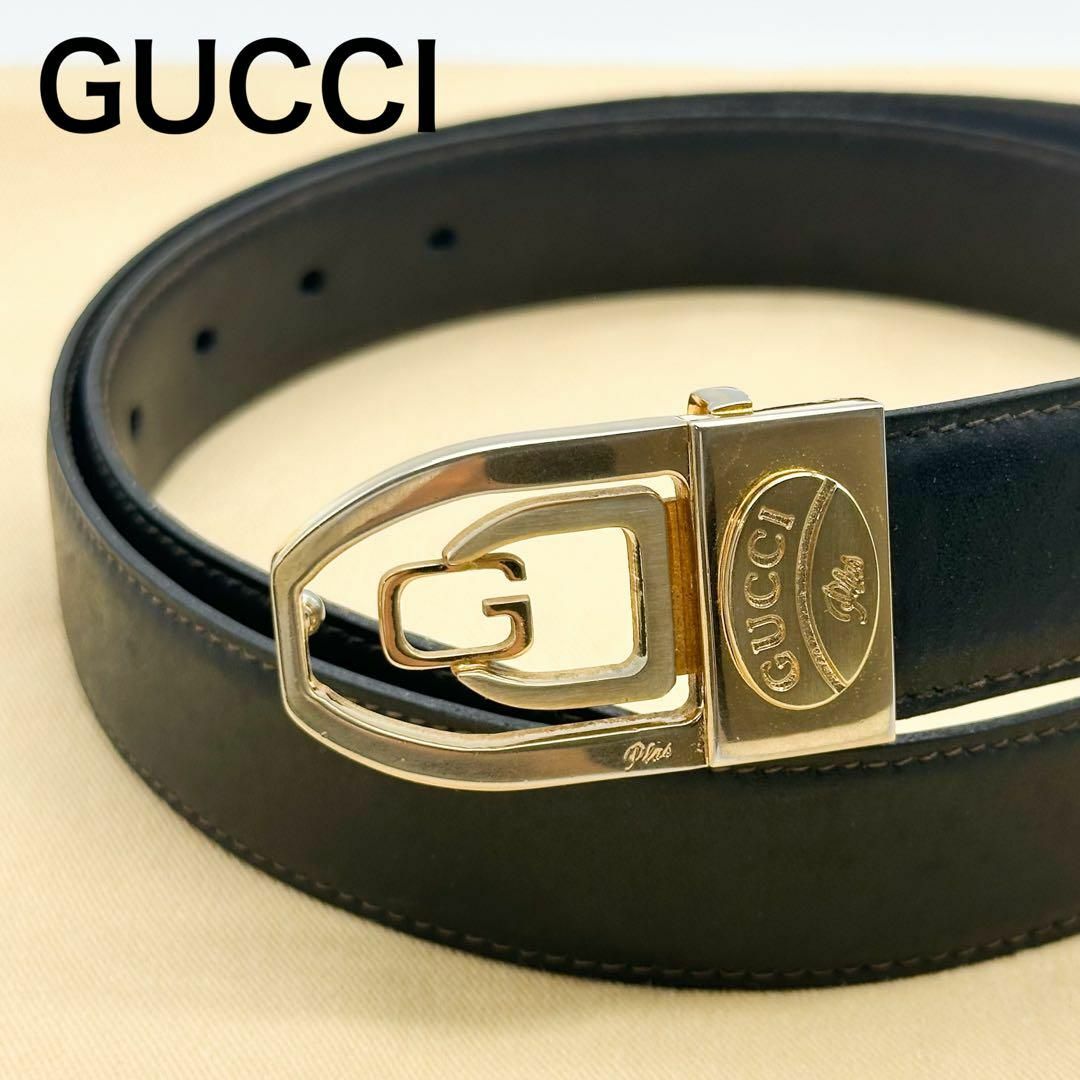 GUCCI - グッチ ヴィンテージ G ロゴ ベルト メンズ ブラック GUCCI - グッチ ヴィンテージ G ロゴ ベルト メンズ ブラック