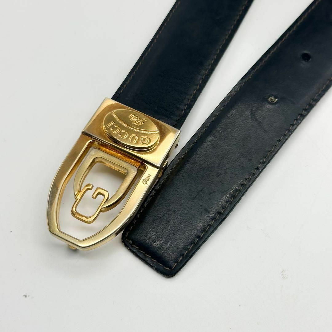 GUCCI - グッチ ヴィンテージ G ロゴ ベルト メンズ ブラック GUCCI - グッチ ヴィンテージ G ロゴ ベルト メンズ ブラック