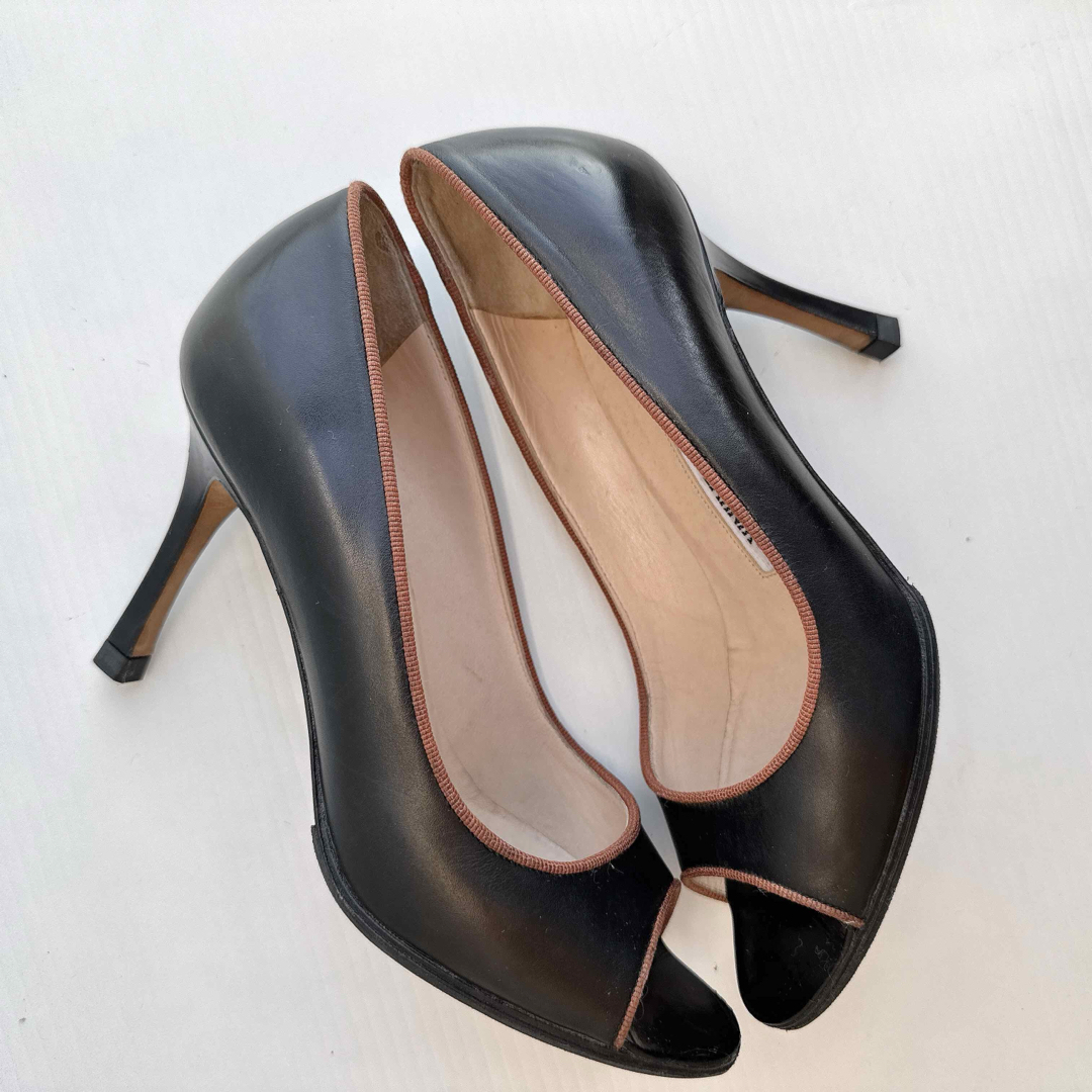 MANOLO BLAHNIK - マノロブラニク オープントゥ ハイヒール MANOLO BLAHNIK - マノロブラニク オープントゥ ハイヒール