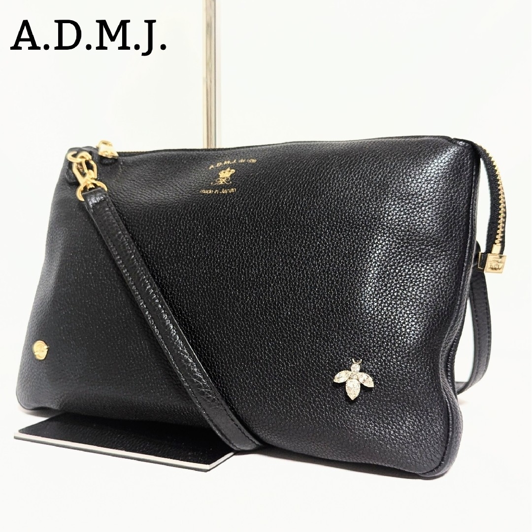 A.D.M.J. - A.D.M.J THE BEE シュリンクレザー クラッチ A.D.M.J. - A.D.M.J THE BEE シュリンクレザー クラッチ