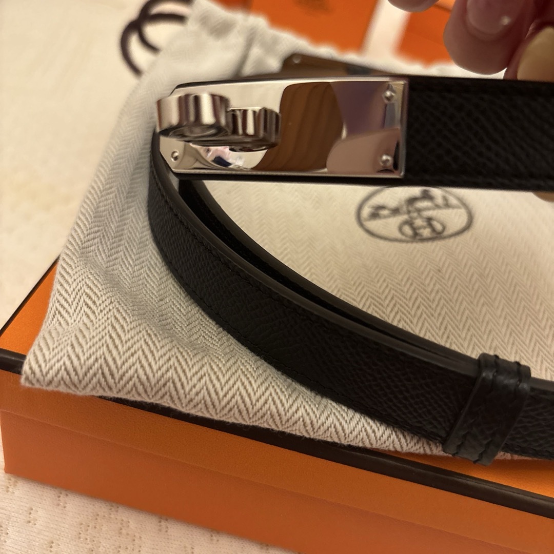 HERMES - 超美品 エルメス ケリーベルト ノアールシルバー金具の HERMES - 超美品 エルメス ケリーベルト ノアールシルバー金具の