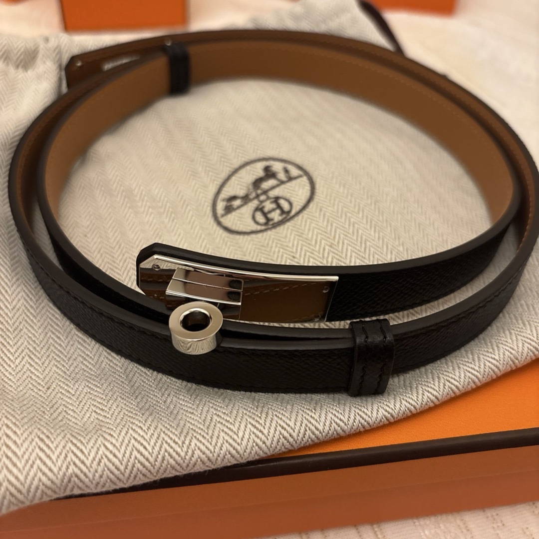 HERMES - 超美品 エルメス ケリーベルト ノアールシルバー金具の HERMES - 超美品 エルメス ケリーベルト ノアールシルバー金具の