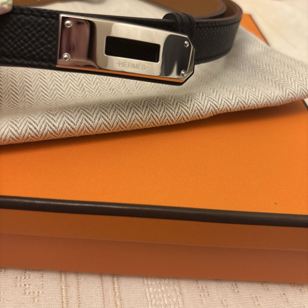 HERMES - 超美品 エルメス ケリーベルト ノアールシルバー金具の HERMES - 超美品 エルメス ケリーベルト ノアールシルバー金具の