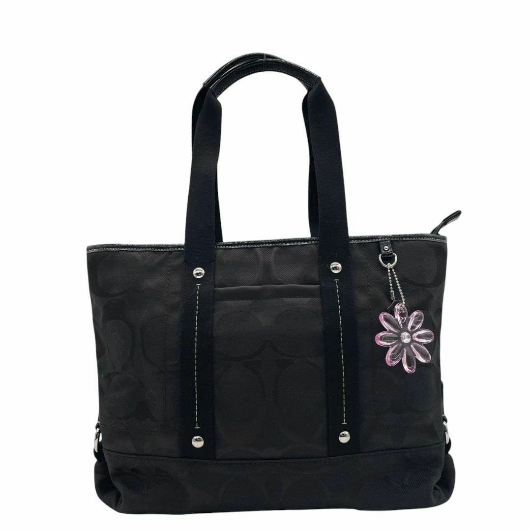 COACH - 美品 コーチ A4可 トートバッグ 2way 黒 シグネチャー COACH - 美品 コーチ A4可 トートバッグ 2way 黒 シグネチャー
