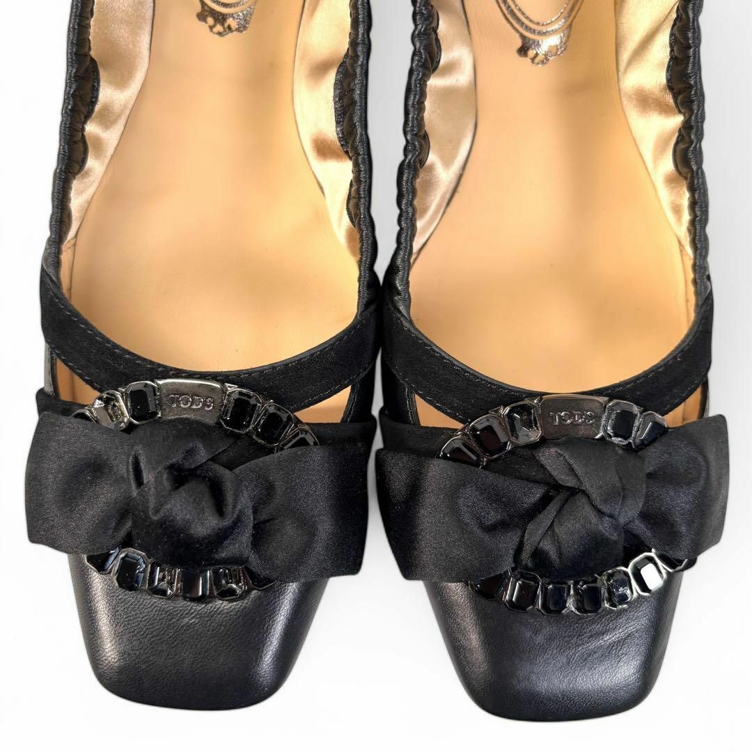 TOD'S - 訳あり トッズ 37 24 バレエシューズ ビジュー TOD'S - 訳あり トッズ 37 24 バレエシューズ ビジュー