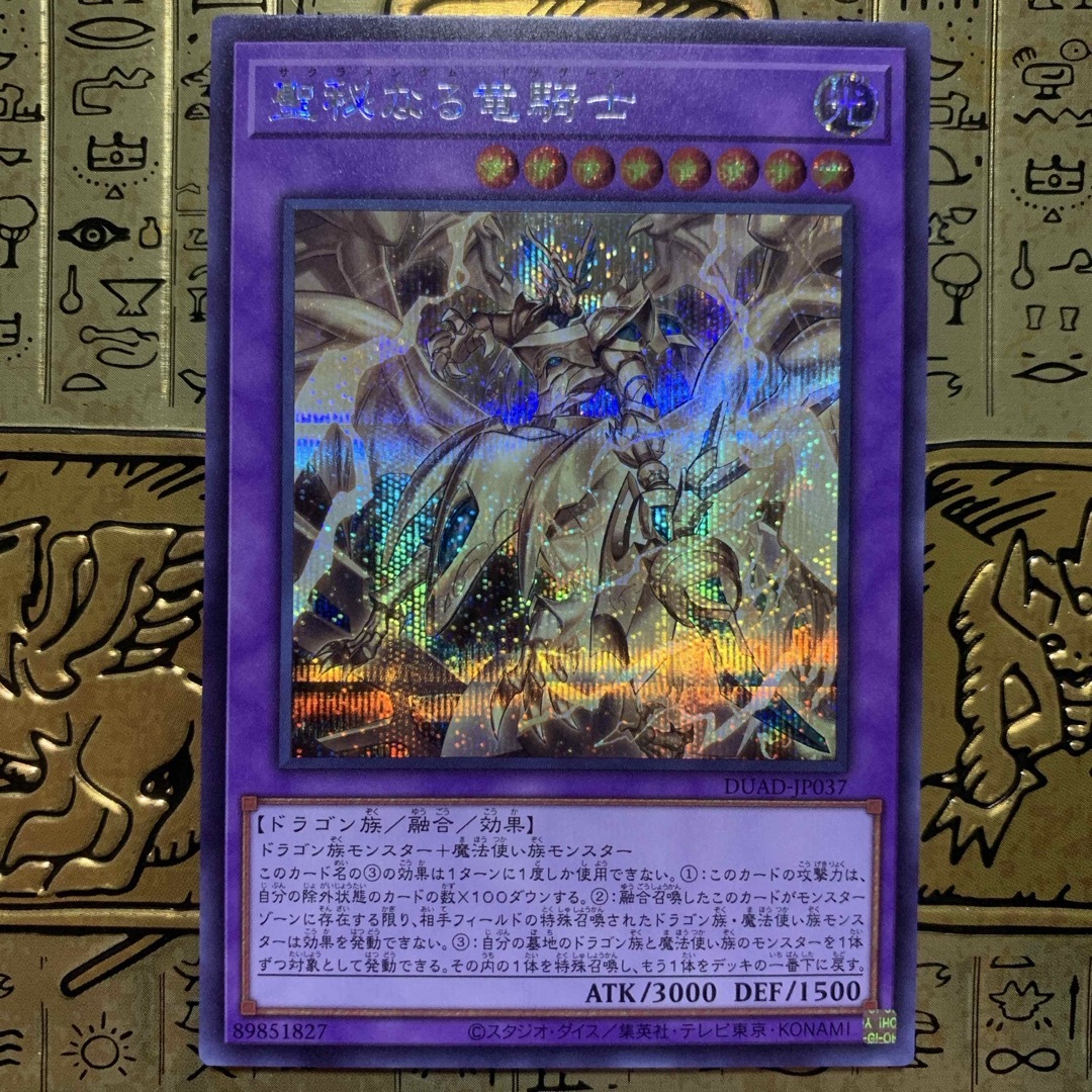 遊戯王(ユウギオウ)の【最安値】 遊戯王カード 聖秘なる竜騎士 シークレット エンタメ/ホビーのトレーディングカード(シングルカード)の商品写真