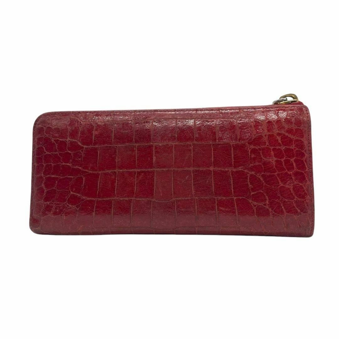 MIU MIU - ミュウミュウ 長財布 クロコ型押し レザー ゴールド MIU MIU - ミュウミュウ 長財布 クロコ型押し レザー ゴールド
