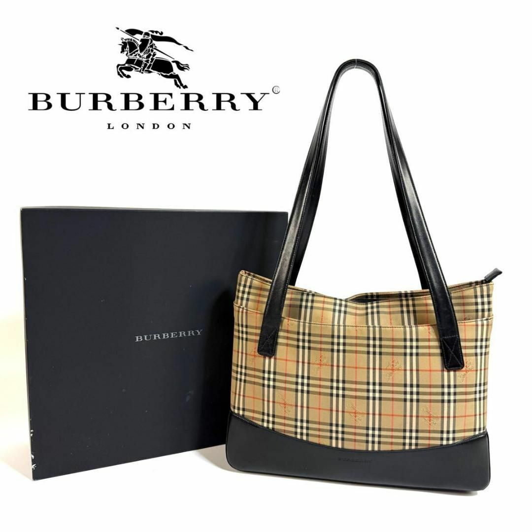 BURBERRY - 【美品】BURBERRY キャンバス レザー ノバチェック BURBERRY - 【美品】BURBERRY キャンバス レザー ノバチェック
