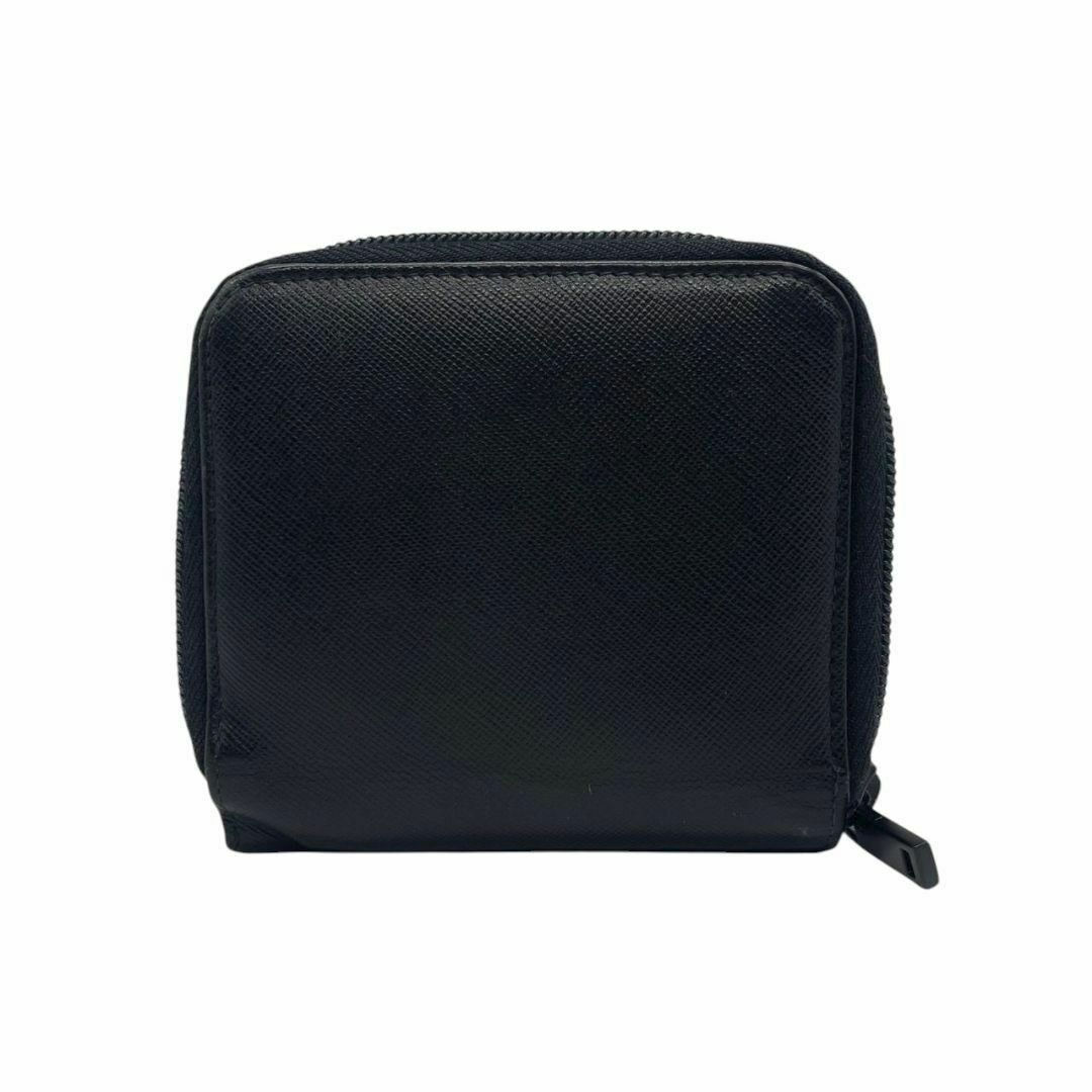 PRADA - プラダ 財布 黒 サフィアーノ レザー 三角ロゴ PRADA - プラダ 財布 黒 サフィアーノ レザー 三角ロゴ