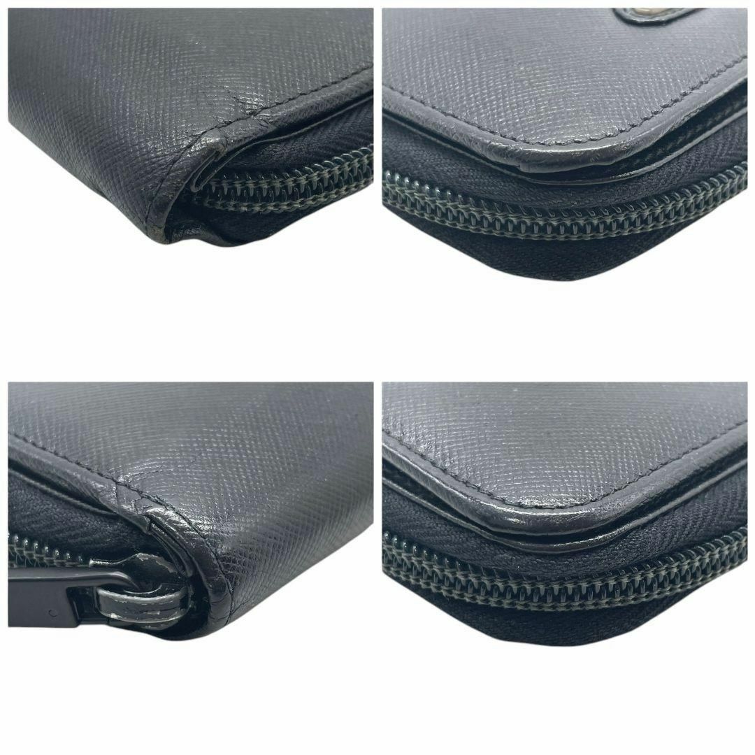 PRADA - プラダ 財布 黒 サフィアーノ レザー 三角ロゴ PRADA - プラダ 財布 黒 サフィアーノ レザー 三角ロゴ