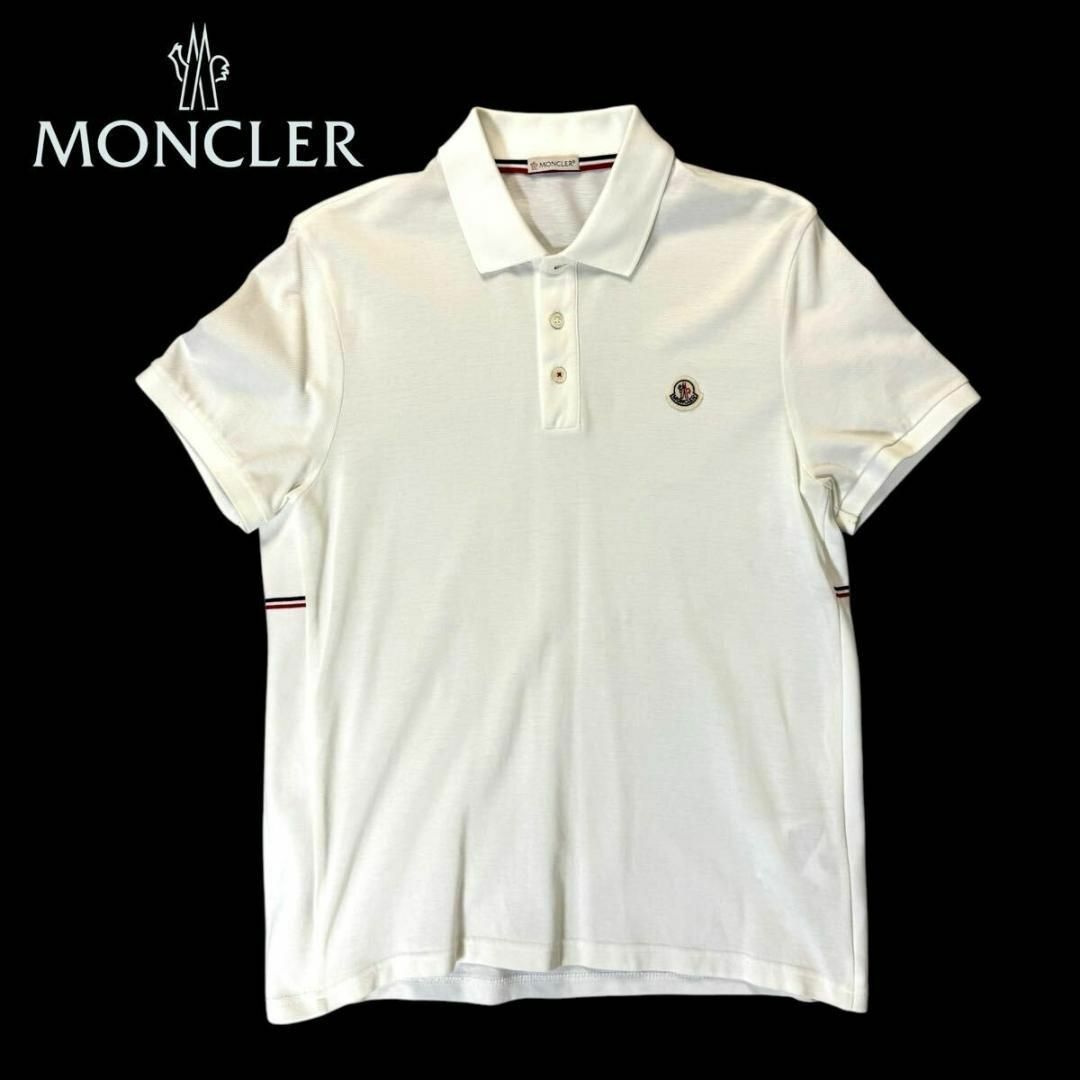MONCLER - 【美品】MONCLER コットン ポロシャツ ワッペン ロゴ MONCLER - 【美品】MONCLER コットン ポロシャツ ワッペン ロゴ