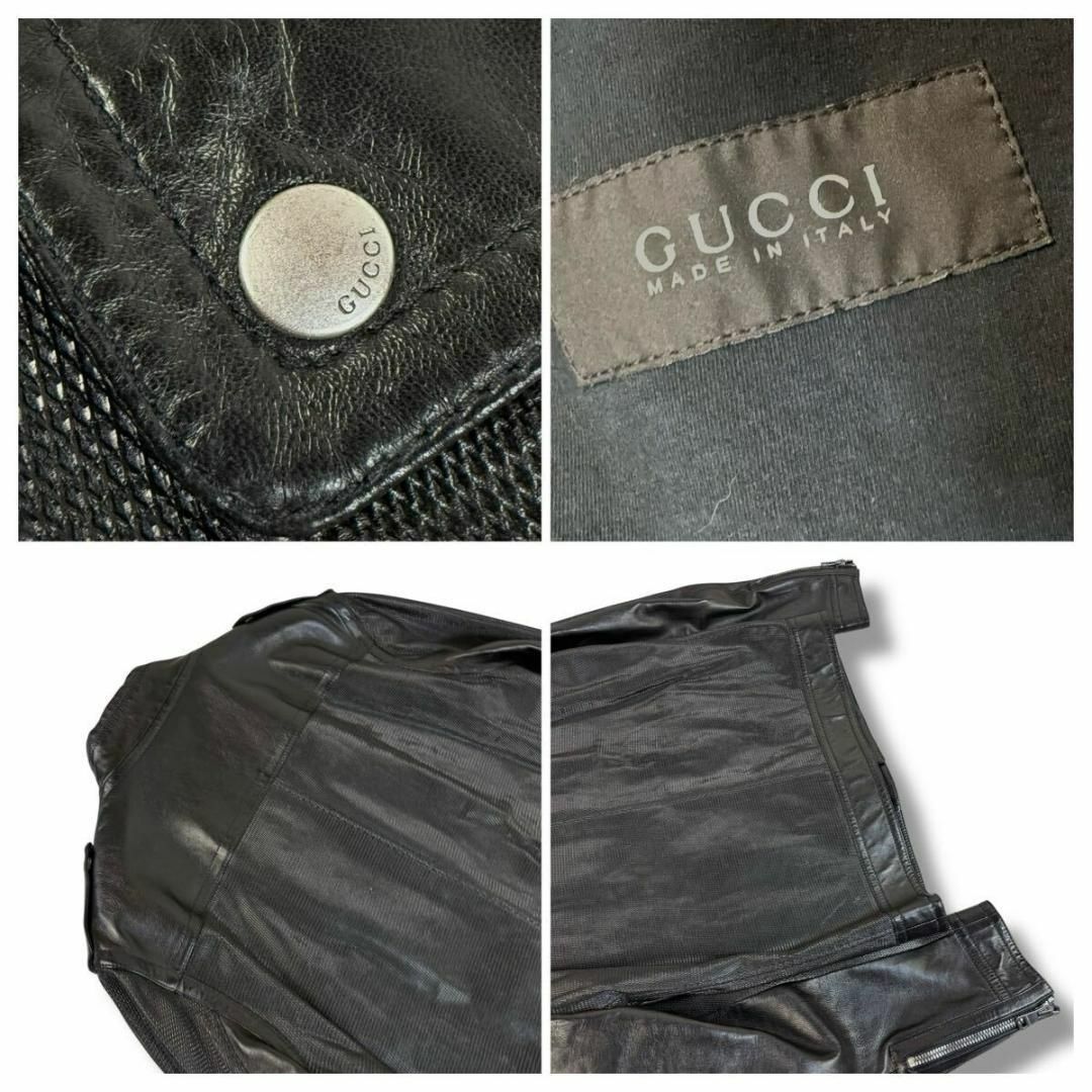 GUCCI - 【極美品】GUCCI レザー ジャケット 50イタリア製 GUCCI - 【極美品】GUCCI レザー ジャケット 50イタリア製