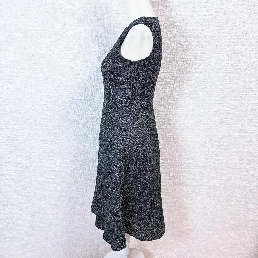 Theory - 【美品】セオリー 麻混 ノースリーブフレアワンピース Theory - 【美品】セオリー 麻混 ノースリーブフレアワンピース