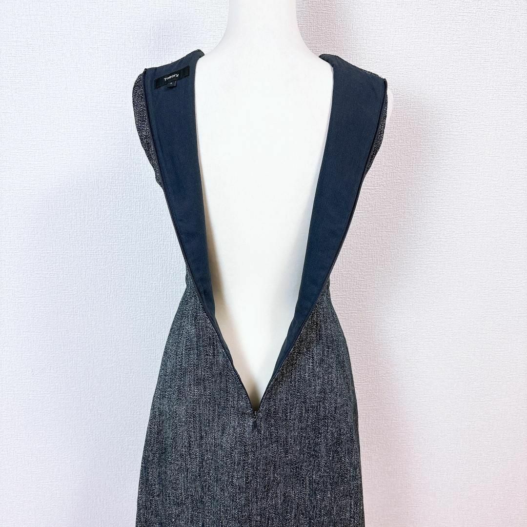Theory - 【美品】セオリー 麻混 ノースリーブフレアワンピース Theory - 【美品】セオリー 麻混 ノースリーブフレアワンピース