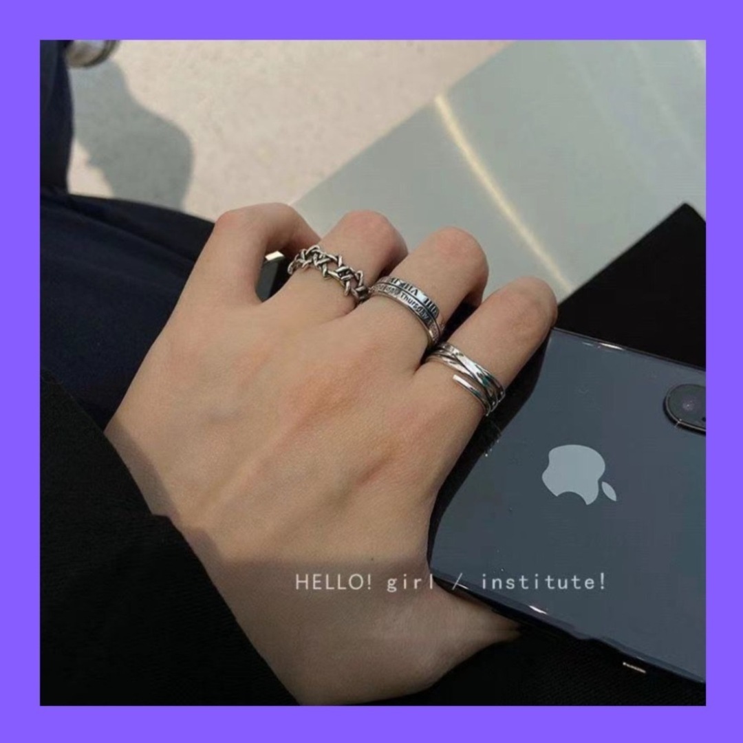 ユニセックス リング 指輪 3個セット シルバーの通販 by mk's ユニセックス リング 指輪 3個セット シルバーの通販 by mk's