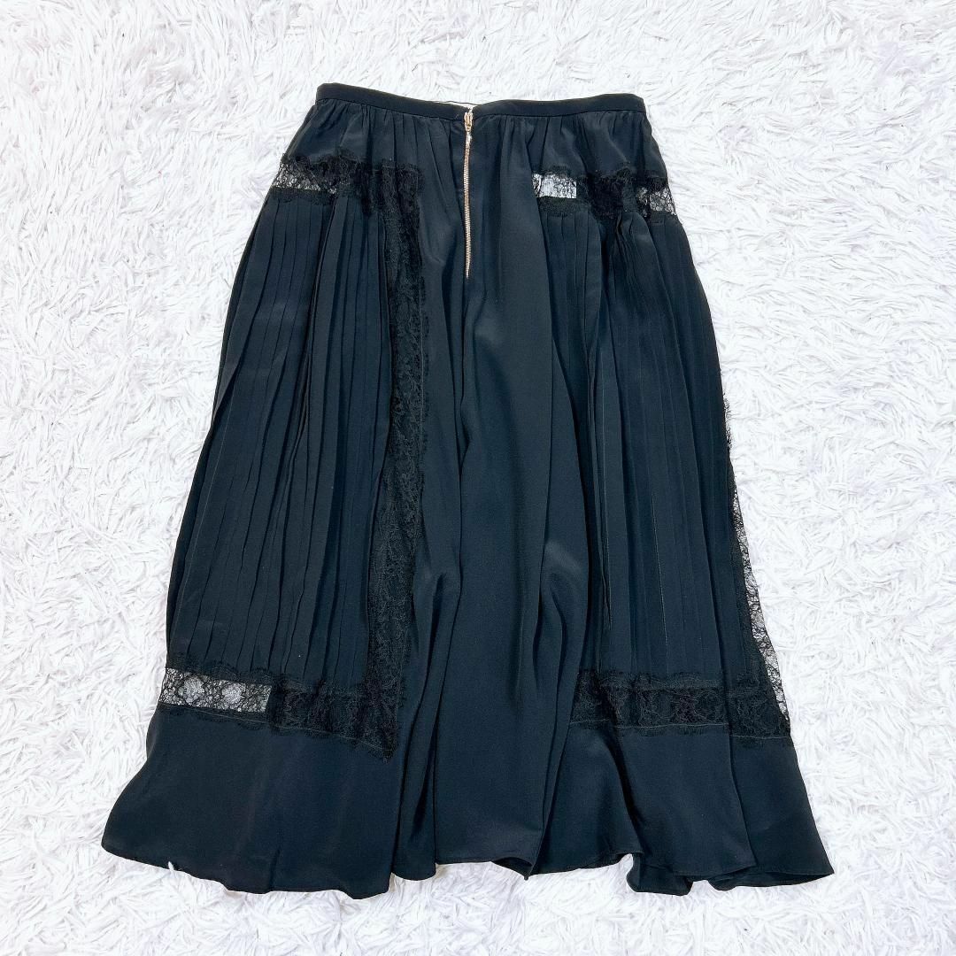 ROCHAS - 【美品】ロシャス ギャザープリーツサイドレースフレア ROCHAS - 【美品】ロシャス ギャザープリーツサイドレースフレア