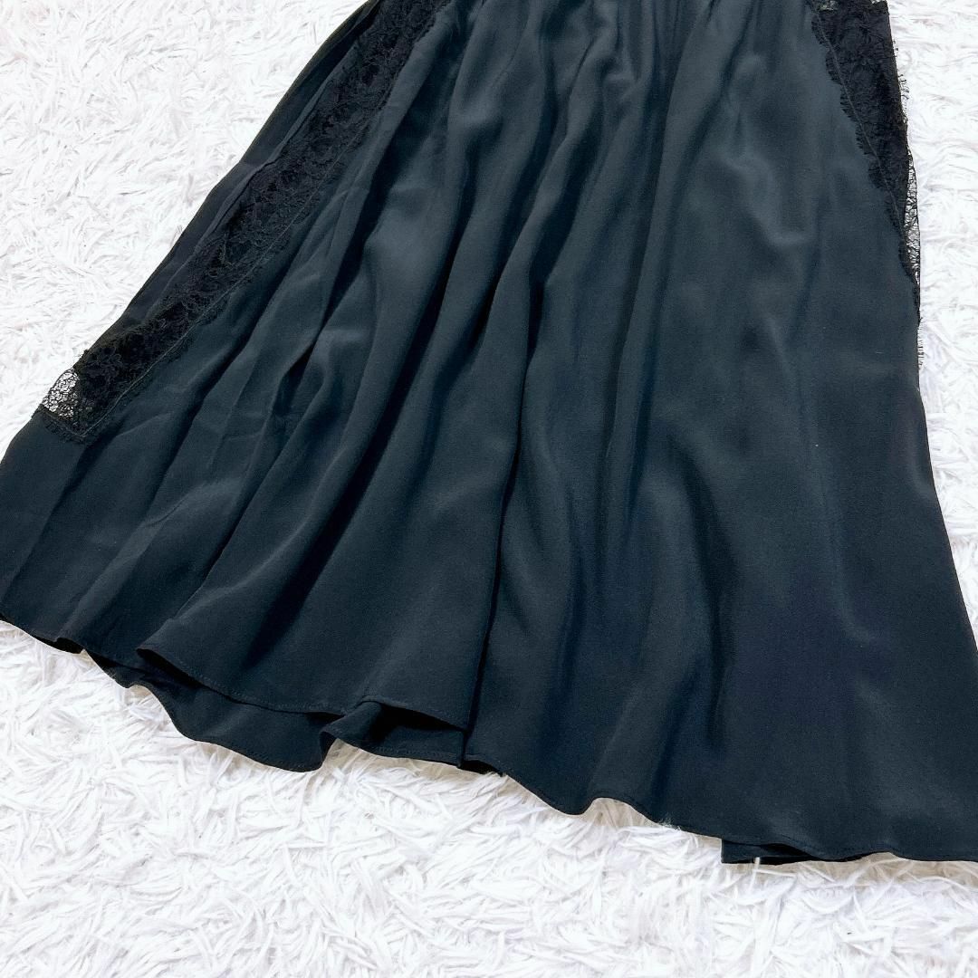 ROCHAS - 【美品】ロシャス ギャザープリーツサイドレースフレア ROCHAS - 【美品】ロシャス ギャザープリーツサイドレースフレア
