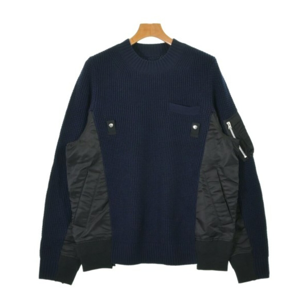 sacai - sacai サカイ ニット・セーター 3(L位) 紺 【古着 sacai - sacai サカイ ニット・セーター 3(L位) 紺 【古着