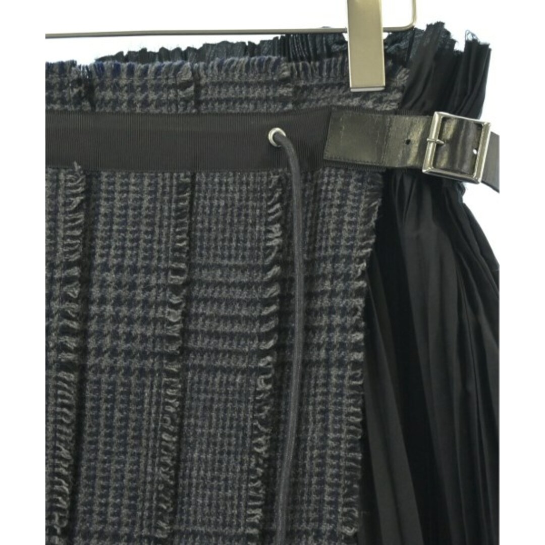 sacai - sacai ロング・マキシ丈スカート 1(S位) 黒xグレーx紺 sacai - sacai ロング・マキシ丈スカート 1(S位) 黒xグレーx紺