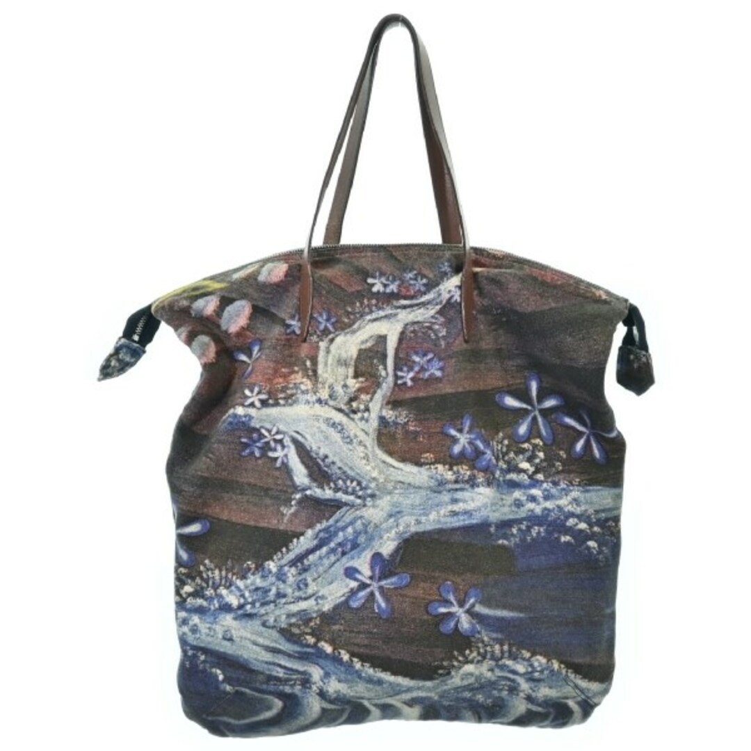 DRIES VAN NOTEN - DRIES VAN NOTEN トートバッグ - 茶x青x赤等 DRIES VAN NOTEN - DRIES VAN NOTEN トートバッグ - 茶x青x赤等