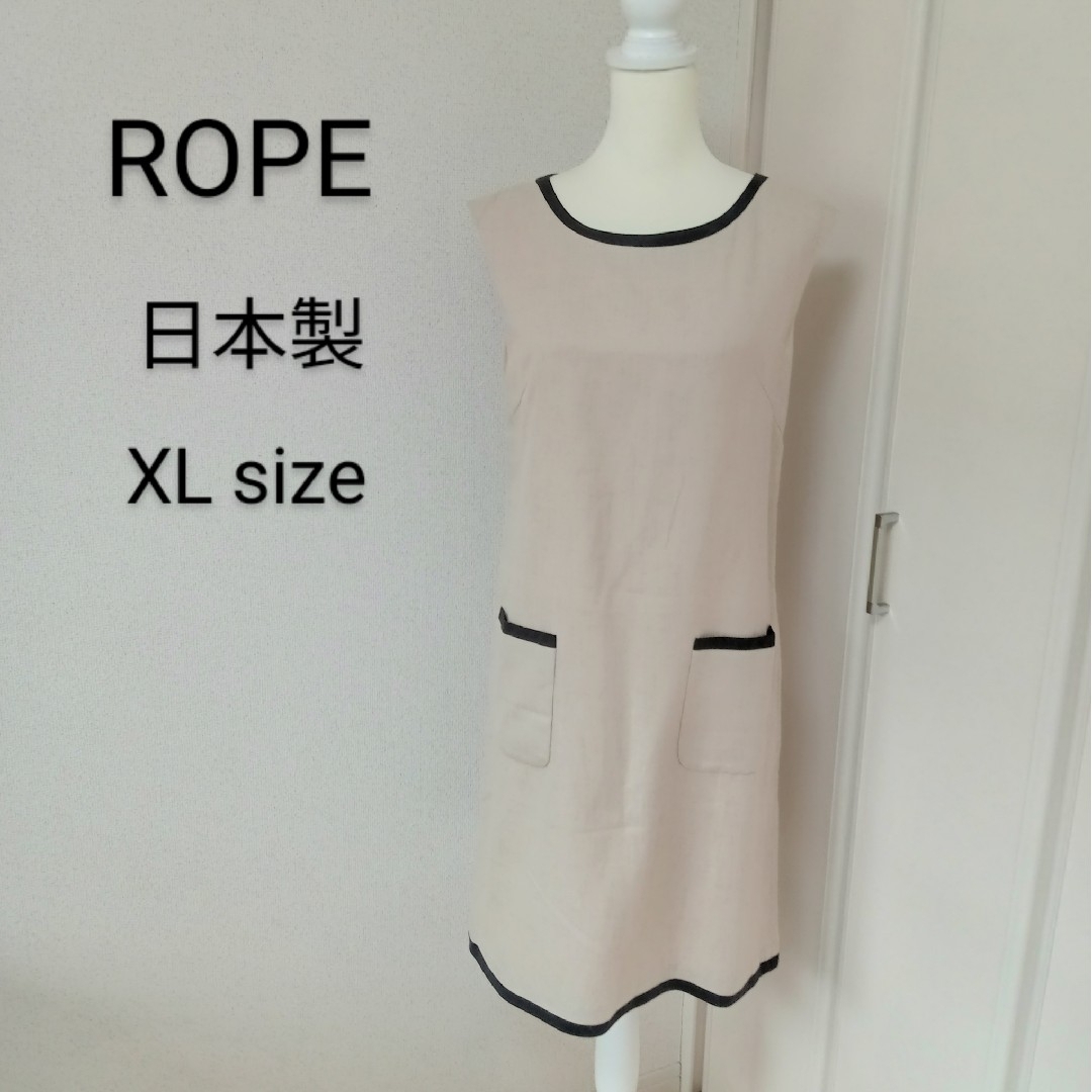 ROPE' - ROPE ロペ ノースリーブワンピース膝丈 XLサイズ 日本製 ROPE' - ROPE ロペ ノースリーブワンピース膝丈 XLサイズ 日本製