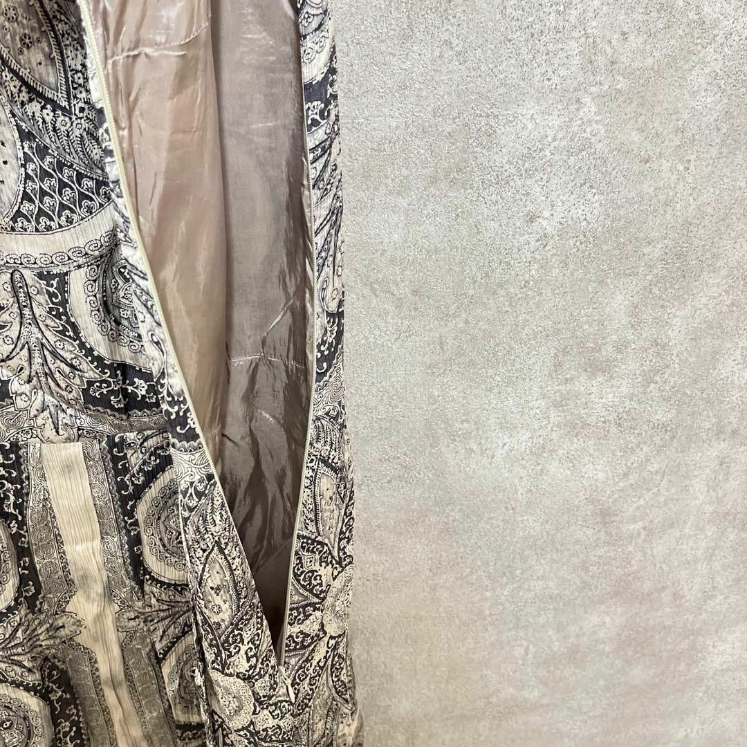 ETRO - エトロ 総柄 ペイズリー柄 シルクワンピース 40 ブラウン ETRO - エトロ 総柄 ペイズリー柄 シルクワンピース 40 ブラウン