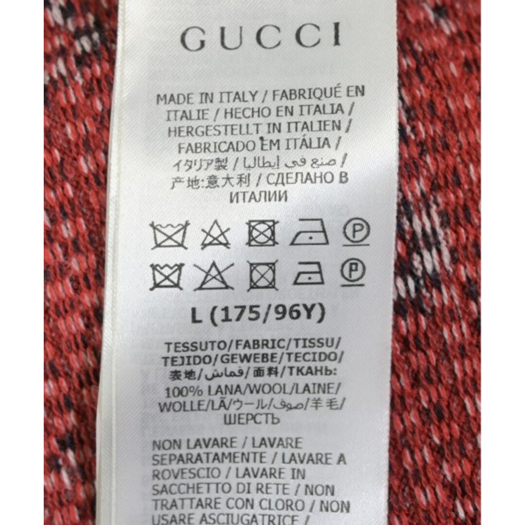 GUCCI - GUCCI グッチ カーディガン L 赤x白x黒(総柄) 【古着 GUCCI - GUCCI グッチ カーディガン L 赤x白x黒(総柄) 【古着