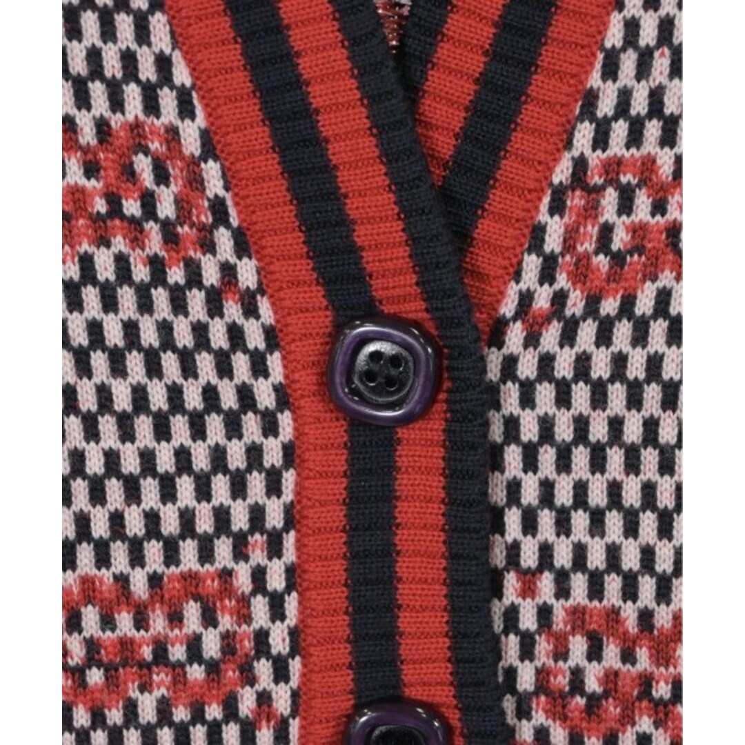 GUCCI - GUCCI グッチ カーディガン L 赤x白x黒(総柄) 【古着 GUCCI - GUCCI グッチ カーディガン L 赤x白x黒(総柄) 【古着