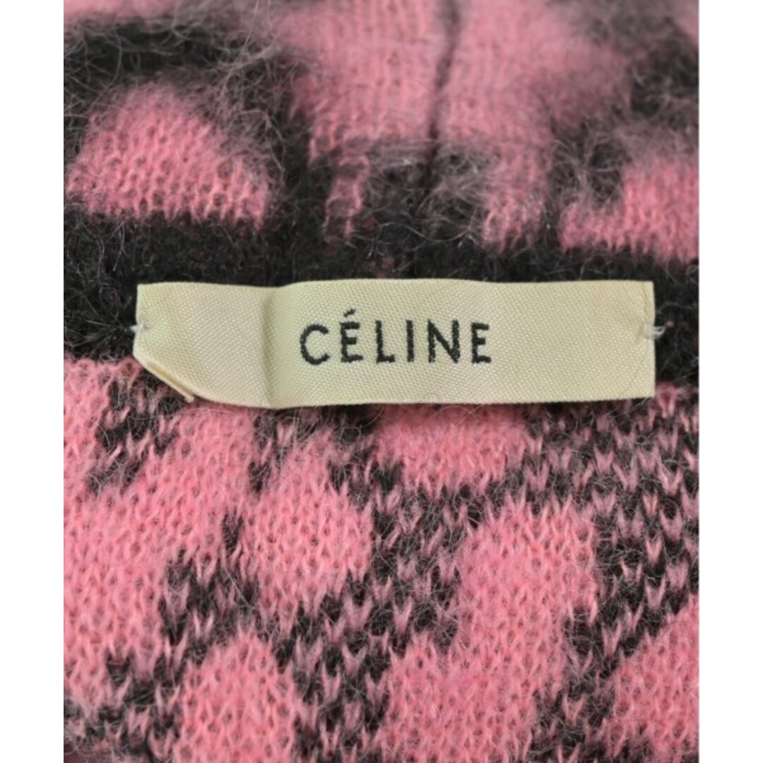 CELINE - CELINE セリーヌ ニット・セーター XS ピンクx黒(豹柄 CELINE - CELINE セリーヌ ニット・セーター XS ピンクx黒(豹柄