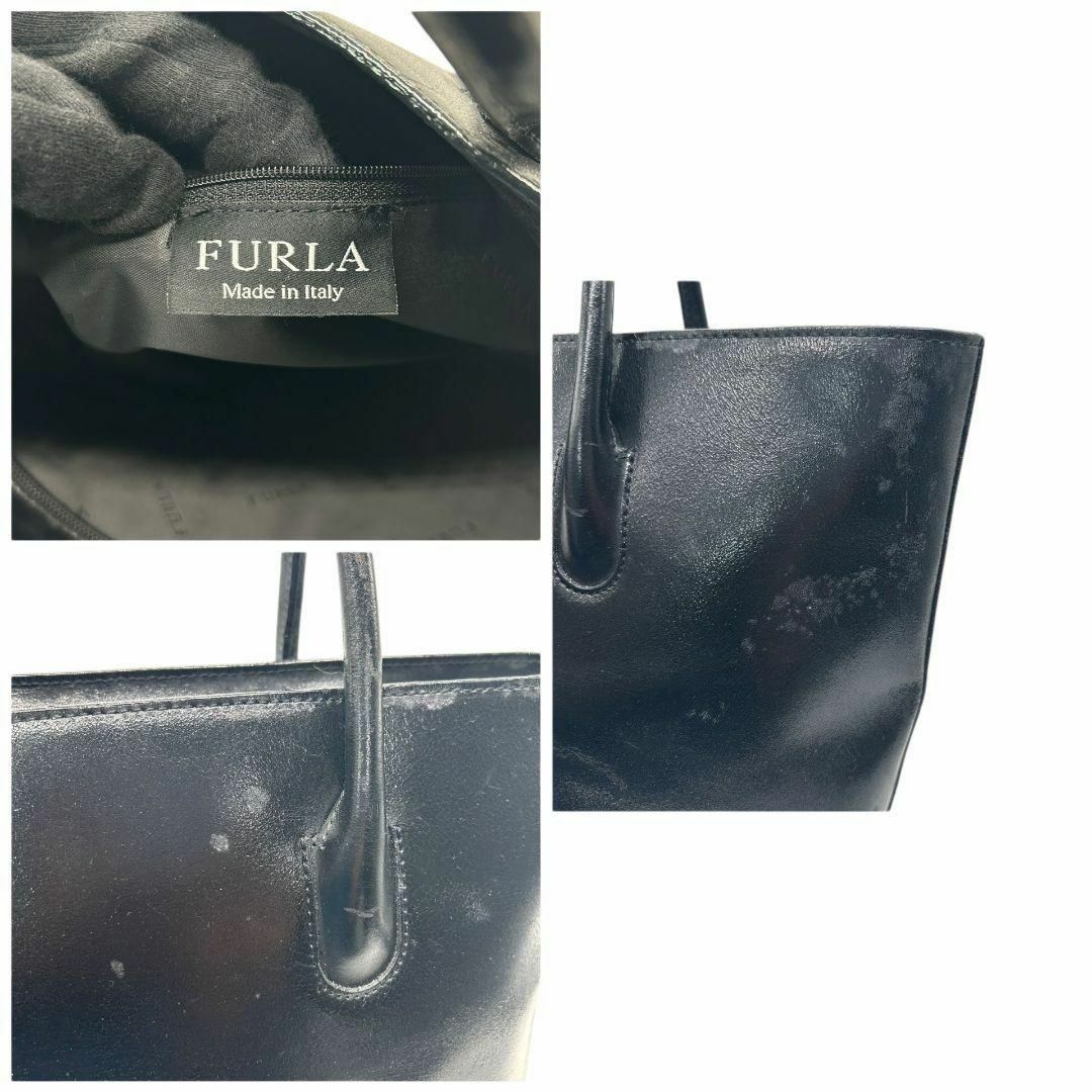 FURLA - フルラ ハンドバッグ ビジネス 黒 レザー A4収納 金具 FURLA - フルラ ハンドバッグ ビジネス 黒 レザー A4収納 金具