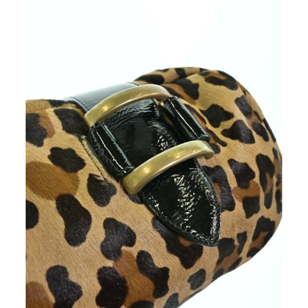 J&M DAVIDSON クラッチバッグ - ベージュx茶x黒(豹柄) 【古着 J&M DAVIDSON クラッチバッグ - ベージュx茶x黒(豹柄) 【古着