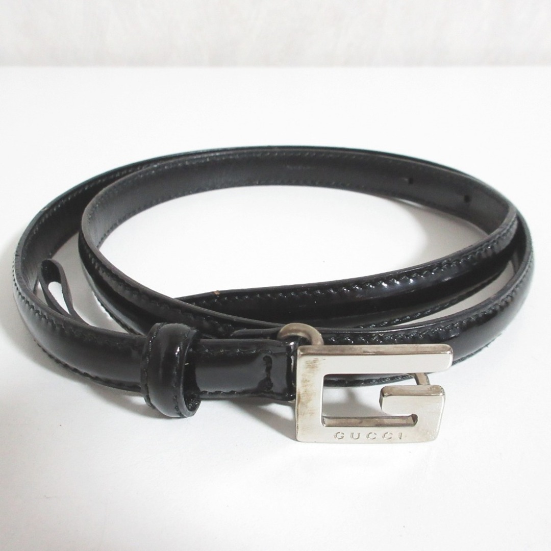GUCCI - 良品 GUCCI グッチ スクエアGバックル レザー ナロー GUCCI - 良品 GUCCI グッチ スクエアGバックル レザー ナロー