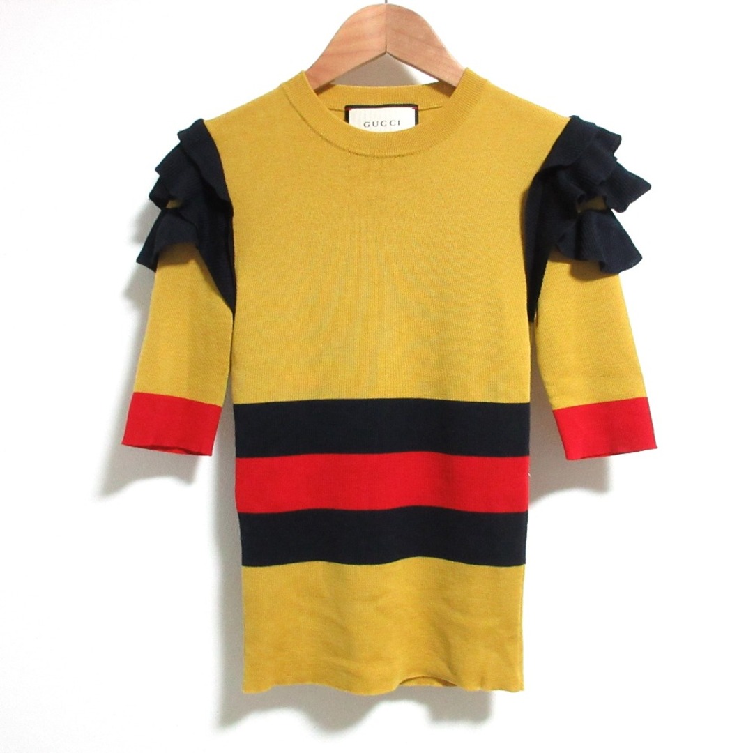 GUCCI - 美品 GUCCI グッチ ウール100% フリルハーフスリーブ GUCCI - 美品 GUCCI グッチ ウール100% フリルハーフスリーブ