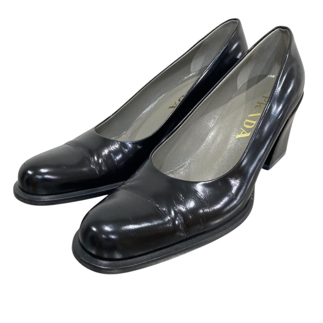 PRADA - 美品 PRADA プラダ レザー チャンキーヒール パンプス PRADA - 美品 PRADA プラダ レザー チャンキーヒール パンプス