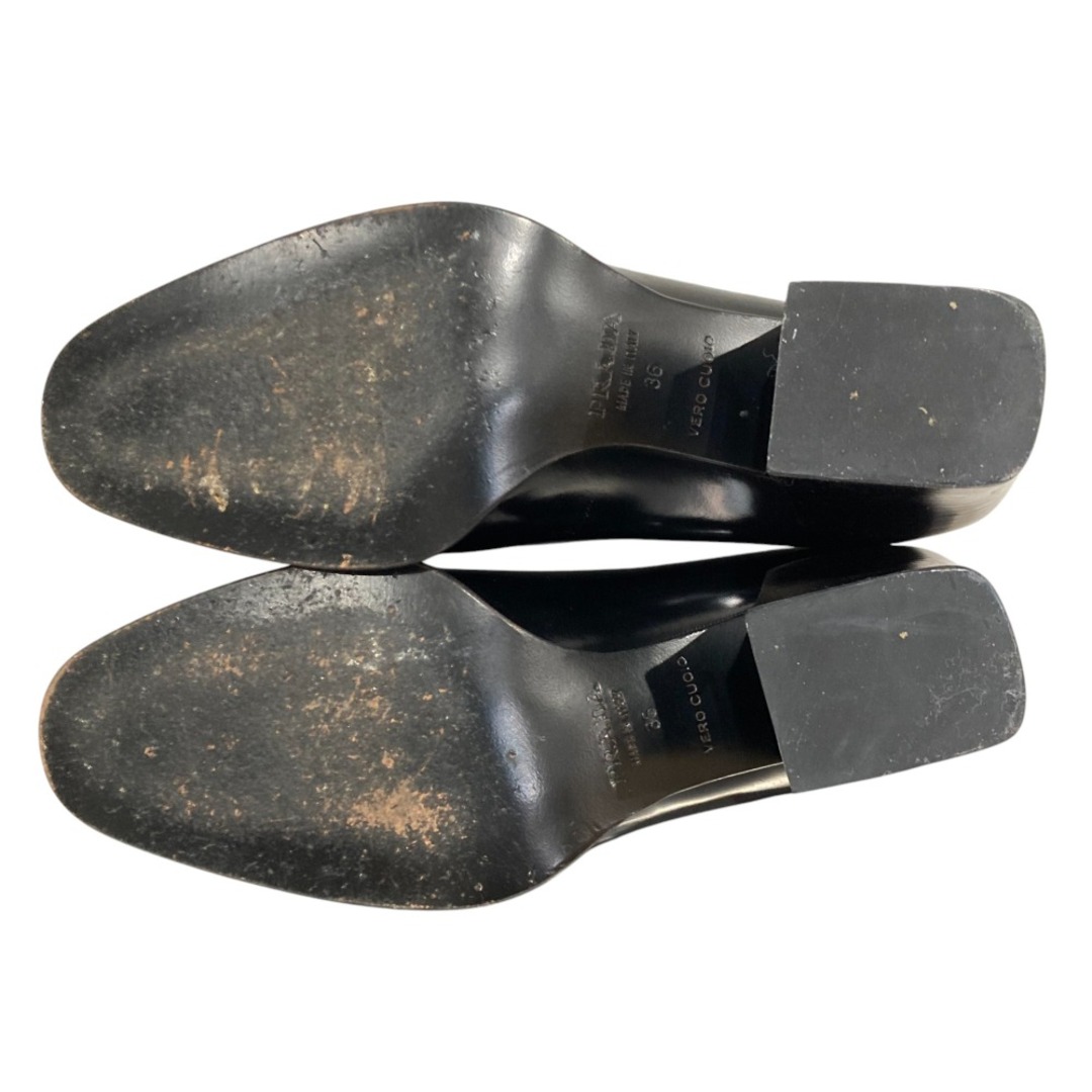 PRADA - 美品 PRADA プラダ レザー チャンキーヒール パンプス PRADA - 美品 PRADA プラダ レザー チャンキーヒール パンプス