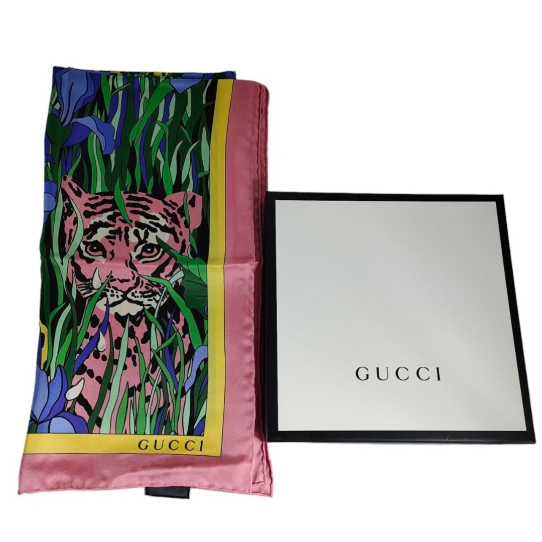 GUCCI - 美品 GUCCI グッチ シルク100% トラ ボタニカル柄 GUCCI - 美品 GUCCI グッチ シルク100% トラ ボタニカル柄