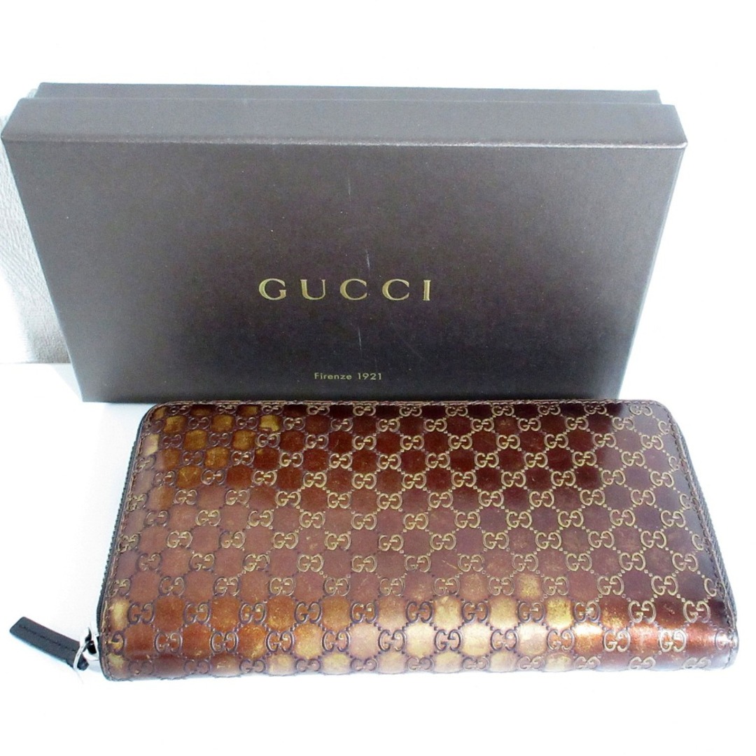 GUCCI - GUCCI グッチ グッチシマ GG柄 パテントレザー ラウンド GUCCI - GUCCI グッチ グッチシマ GG柄 パテントレザー ラウンド