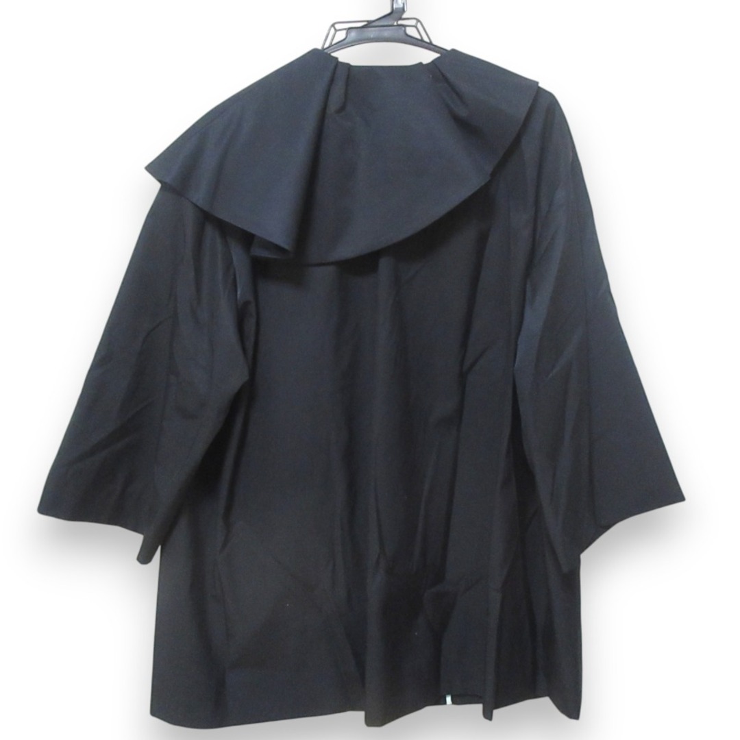 美品 23SS yori ヨリ ノーカラー ツイルフレアハーフコート 美品 23SS yori ヨリ ノーカラー ツイルフレアハーフコート