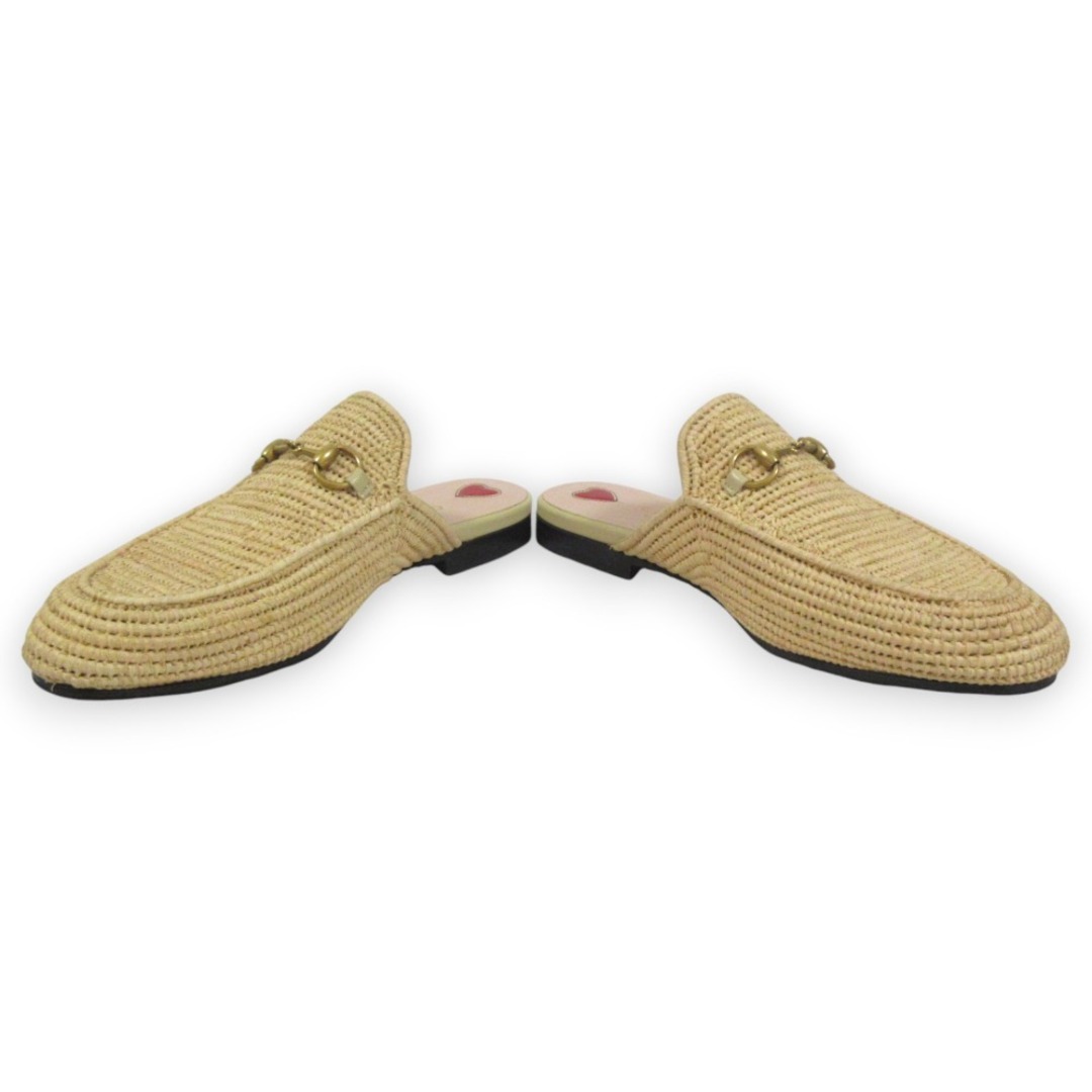 GUCCI - 美品 GUCCI グッチ プリンスタウン ラフィアミュール GUCCI - 美品 GUCCI グッチ プリンスタウン ラフィアミュール