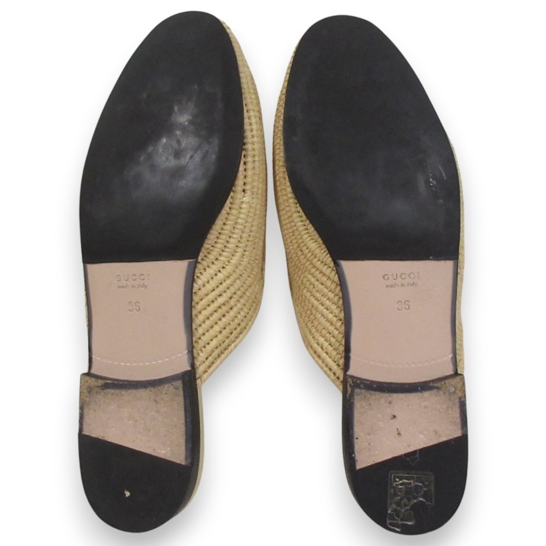 GUCCI - 美品 GUCCI グッチ プリンスタウン ラフィアミュール GUCCI - 美品 GUCCI グッチ プリンスタウン ラフィアミュール