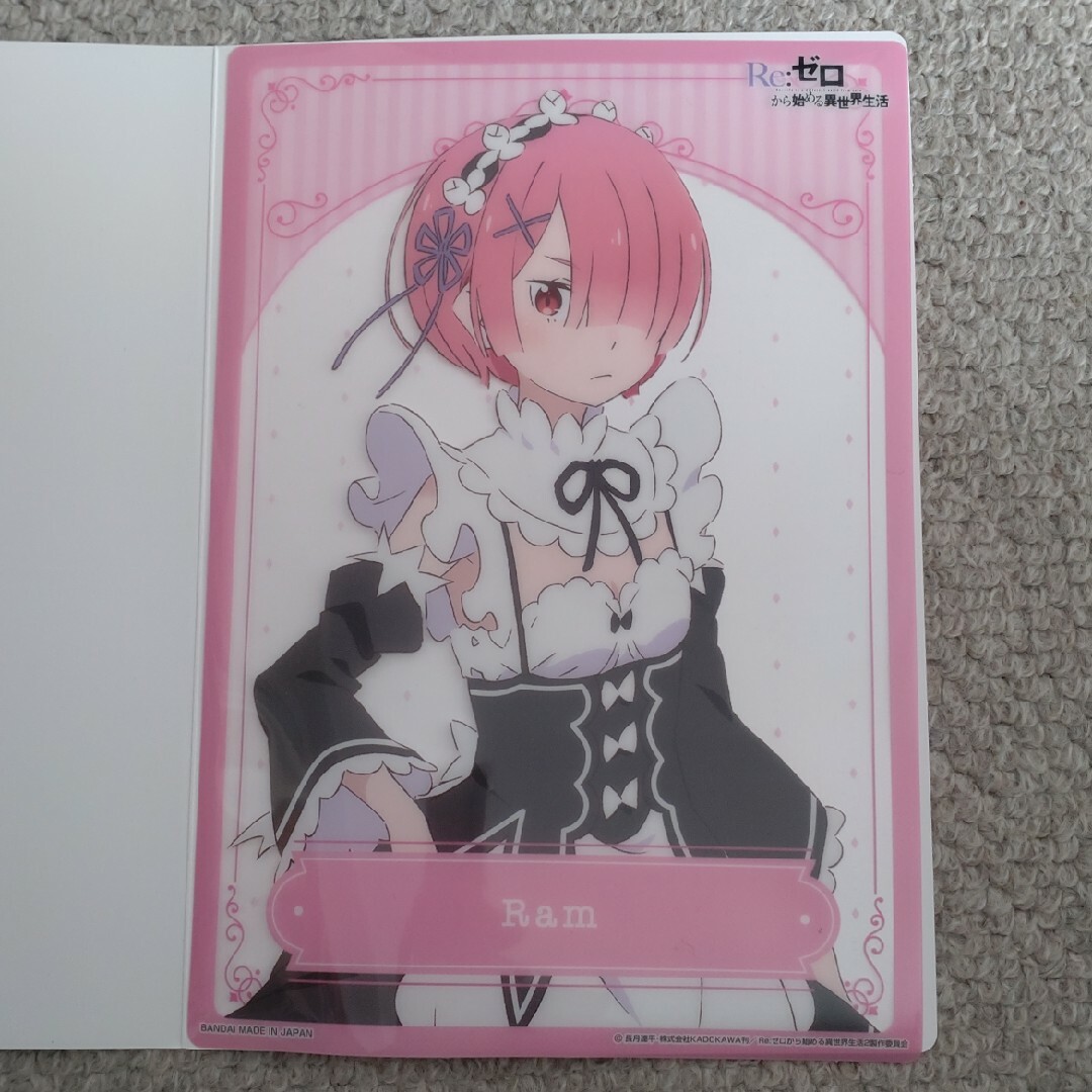 BANDAI(バンダイ)のRe:ゼロ Ram ラム 約A5サイズクリアポスター エンタメ/ホビーのアニメグッズ(クリアファイル)の商品写真