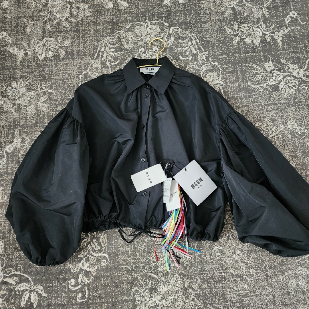 DEUXIEME CLASSE - 未使用 MSGM エムエスジーエム ブラウス 黒の DEUXIEME CLASSE - 未使用 MSGM エムエスジーエム ブラウス 黒の
