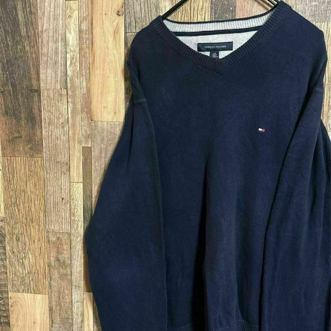 TOMMY HILFIGER - トミーヒルフィガー ニット セーター ネイビー TOMMY HILFIGER - トミーヒルフィガー ニット セーター ネイビー