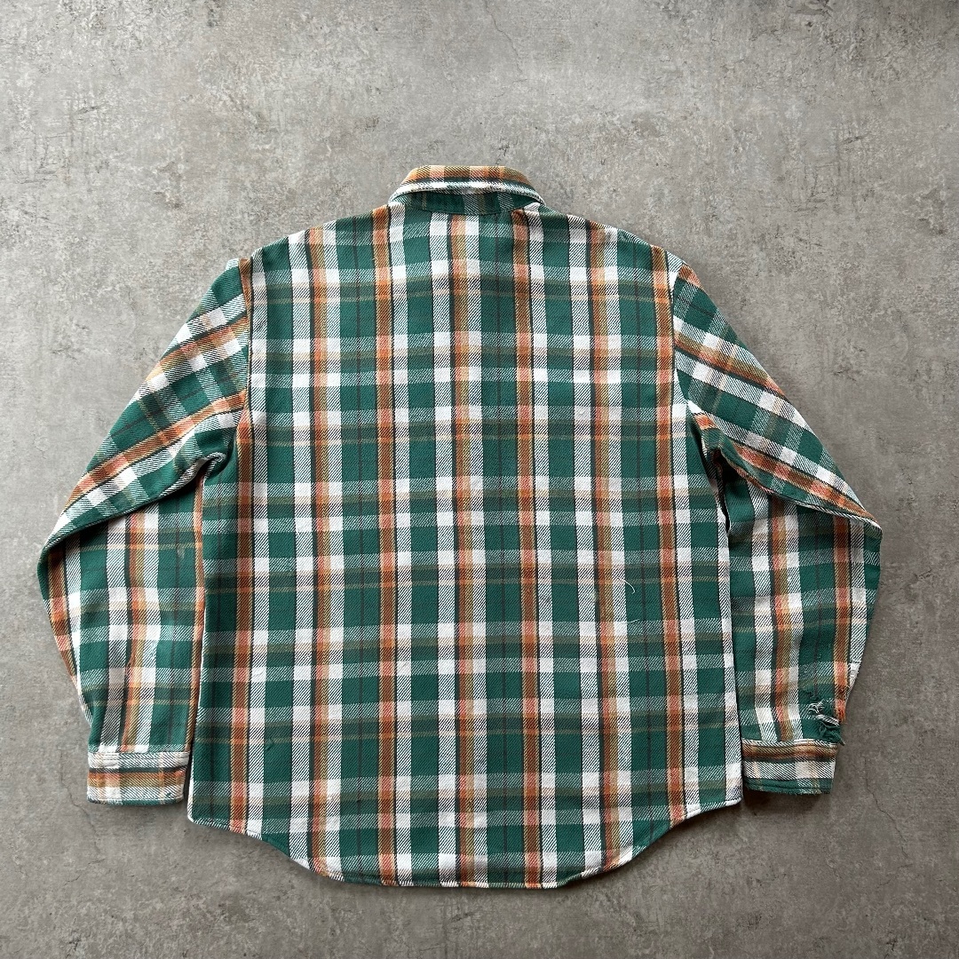 VINTAGE - 70s BIG MAC ヘビーネルシャツ USA製 グリーン Lの VINTAGE - 70s BIG MAC ヘビーネルシャツ USA製 グリーン Lの