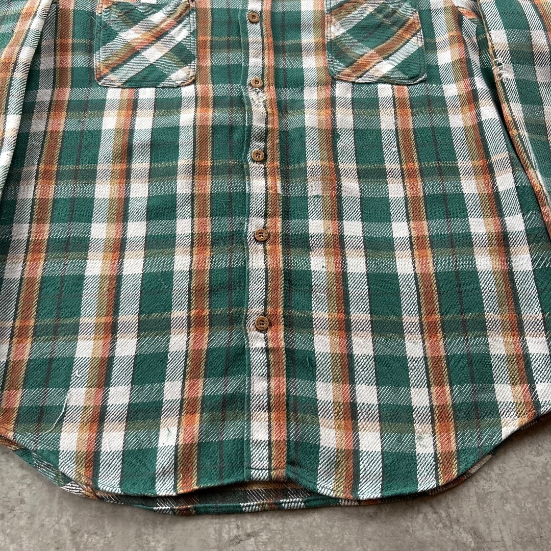 VINTAGE - 70s BIG MAC ヘビーネルシャツ USA製 グリーン Lの VINTAGE - 70s BIG MAC ヘビーネルシャツ USA製 グリーン Lの